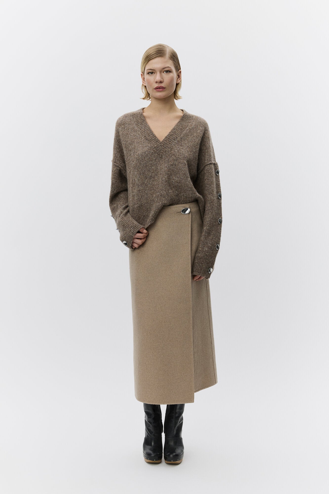 Solange Cozy Days striktrøje - Wren Melange